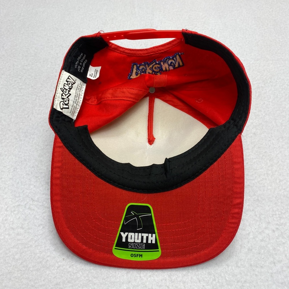 Nintendo Pokemon Hat Cap Snap Back Youth Red Pokeball - Picture 6 of 7